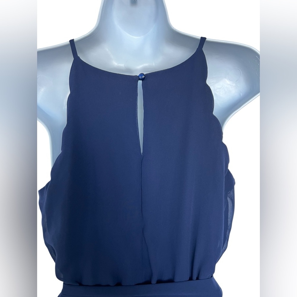 🆕 💙 NWOT BCX Navy Blue Fit & Flare Sleeveless Halter Dress | Women’s XL - Picture 4 of 10